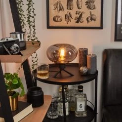 Hofstein Barnegat Tischleuchte Schwarz, 1-flammig