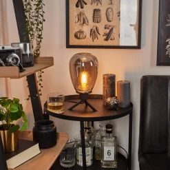 Hofstein Barnegat Tischleuchte Schwarz, 1-flammig