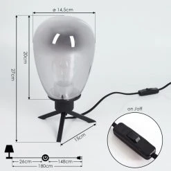 Hofstein Barnegat Tischleuchte Schwarz, 1-flammig -Günstiges Tischlampen Geschäft barnegat tischleuchte h3536759 3
