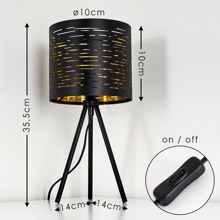 Hofstein Bathinda Tischleuchte Schwarz, 1-flammig 4 Hofstein Bathinda Tischleuchte Schwarz, 1-flammig – Bild 2