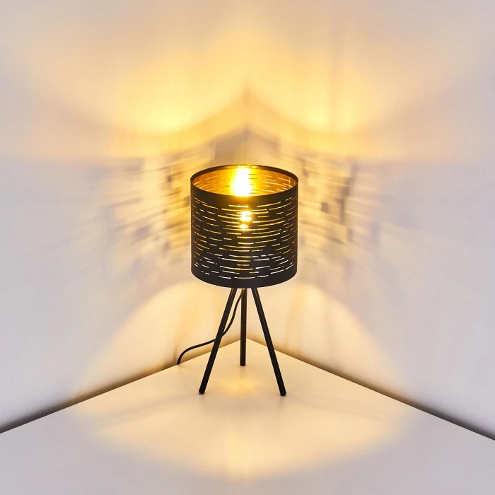 Hofstein Bathinda Tischleuchte Schwarz, 1-flammig 5 Hofstein Bathinda Tischleuchte Schwarz, 1-flammig – Bild 3