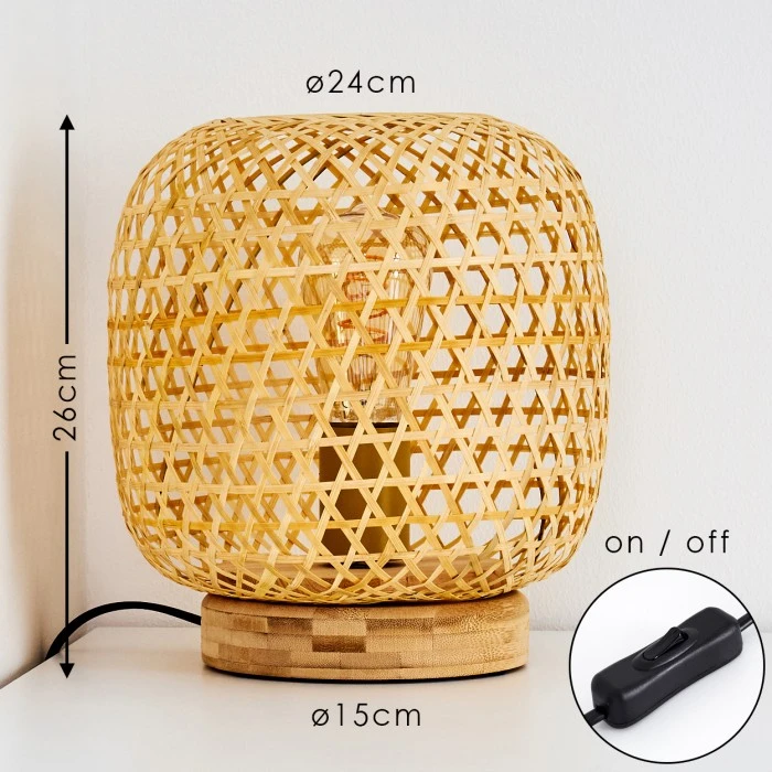 Hofstein Batumi Tischleuchte Braun, 1-flammig 4 Hofstein Batumi Tischleuchte Braun, 1-flammig – Bild 2