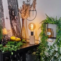 Hofstein Beccar Tischleuchte Schwarz, Naturfarben, 1-flammig -Günstiges Tischlampen Geschäft beccar tischleuchte h3567043 8