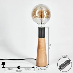 Hofstein Beccar Tischleuchte Schwarz, Naturfarben, 1-flammig -Günstiges Tischlampen Geschäft beccar tischleuchte h3567050 3