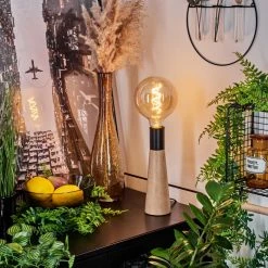 Hofstein Beccar Tischleuchte Schwarz, Naturfarben, 1-flammig -Günstiges Tischlampen Geschäft beccar tischleuchte h3567050 8