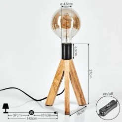Hofstein Beccar Tischleuchte Schwarz, Naturfarben, 1-flammig -Günstiges Tischlampen Geschäft beccar tischleuchte h3567074 3