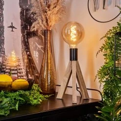 Hofstein Beccar Tischleuchte Schwarz, Naturfarben, 1-flammig -Günstiges Tischlampen Geschäft beccar tischleuchte h3567074 6