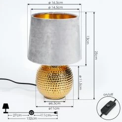 Hofstein Beddie Tischleuchte Gold, 1-flammig -Günstiges Tischlampen Geschäft beddie tischleuchte h3396810 3