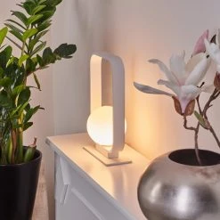 Hofstein Beland Tischleuchte Weiß, 1-flammig -Günstiges Tischlampen Geschäft beland tischleuchte h3454831 8