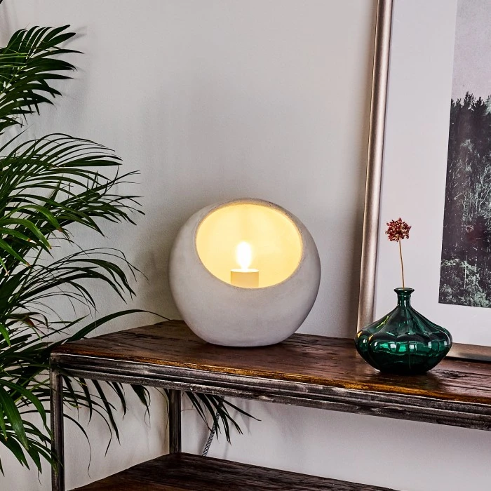 Hofstein Belltal Tischleuchte Grau, 1-flammig 9 Hofstein Belltal Tischleuchte Grau, 1-flammig – Bild 7