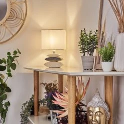 Hofstein Berghamn Tischleuchte Silber, Wei&szlig;, 1-flammig -Günstiges Tischlampen Geschäft berghamn tischleuchte h3596555 6