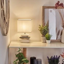 Hofstein Berghamn Tischleuchte Silber, Wei&szlig;, 1-flammig -Günstiges Tischlampen Geschäft berghamn tischleuchte h3596555 8