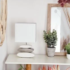 Hofstein Berghamn Tischleuchte Silber, Wei&szlig;, 1-flammig -Günstiges Tischlampen Geschäft berghamn tischleuchte h3596555 9