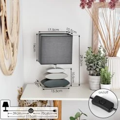 Hofstein Berghamn Tischleuchte Grau, Anthrazit, 1-flammig -Günstiges Tischlampen Geschäft berghamn tischleuchte h3596593 3