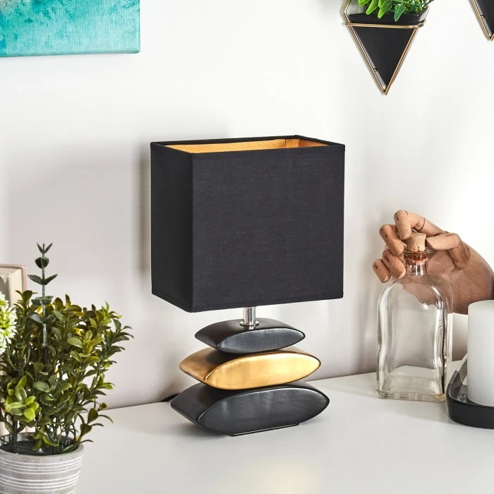 Hofstein Berghamn Tischleuchte Chrom, Schwarz, Gold, 1-flammig 4 Hofstein Berghamn Tischleuchte Chrom, Schwarz, Gold, 1-flammig – Bild 2