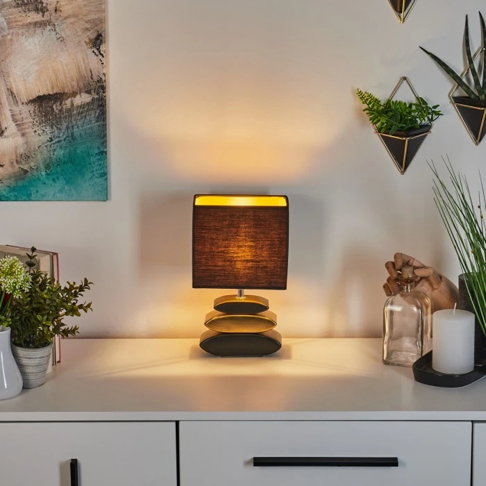 Hofstein Berghamn Tischleuchte Chrom, Schwarz, Gold, 1-flammig 11 Hofstein Berghamn Tischleuchte Chrom, Schwarz, Gold, 1-flammig – Bild 9