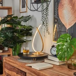 Hofstein Berisal Tischleuchte LED Gold, 1-flammig