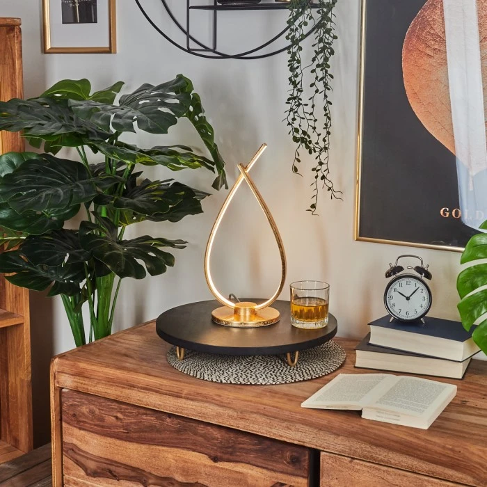 Hofstein Berisal Tischleuchte LED Gold, 1-flammig 9 Hofstein Berisal Tischleuchte LED Gold, 1-flammig – Bild 7