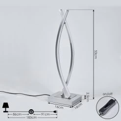 Hofstein Bernese Tischleuchte LED Nickel-Matt, Chrom, 2-flammig -Günstiges Tischlampen Geschäft bernese tischleuchte h3458174 3
