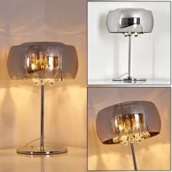 Hofstein Blacklick Tischleuchte Chrom, 3-flammig