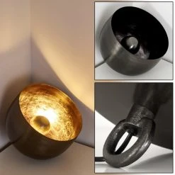 Hofstein Bluestone Tischleuchte Stahl gebürstet, 1-flammig