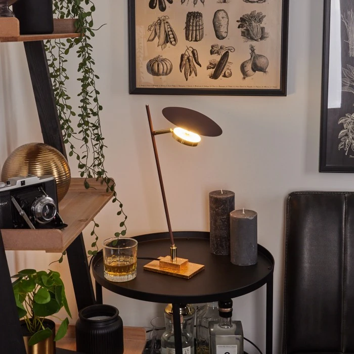 Hofstein Boissonie Tischleuchte LED Rostfarben, Gold, 1-flammig 11 Hofstein Boissonie Tischleuchte LED Rostfarben, Gold, 1-flammig – Bild 9