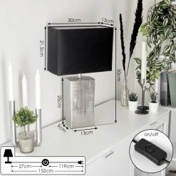 Hofstein Boldrarias Tischleuchte Chrom, Silber, 1-flammig -Günstiges Tischlampen Geschäft boldrarias tischleuchte h3597590 3