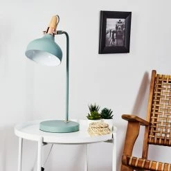 Hofstein Breamo Tischleuchte Grün, Holz dunkel, 1-flammig -Günstiges Tischlampen Geschäft breamo tischleuchte h3398487 10