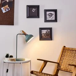 Hofstein Breamo Tischleuchte Grün, Holz dunkel, 1-flammig -Günstiges Tischlampen Geschäft breamo tischleuchte h3398487 6