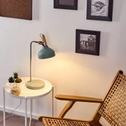 Hofstein Breamo Tischleuchte Grün, Holz dunkel, 1-flammig -Günstiges Tischlampen Geschäft breamo tischleuchte h3398487 8