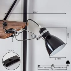 Hofstein Brienz Klemmleuchte Chrom, Schwarz, 1-flammig -Günstiges Tischlampen Geschäft brienz klemmleuchte h3545331 3