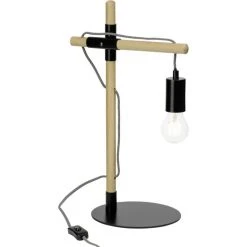 Brilliant Leuchten Jarbo Tischleuchte Schwarz, Holz dunkel, 1-flammig