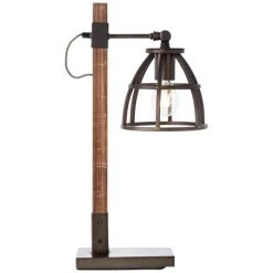 Brilliant Leuchten Matrix Tischleuchte Schwarz, Holz dunkel, 1-flammig