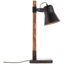 Brilliant Leuchten Plow Tischleuchte Schwarz, Holz dunkel, 1-flammig -Günstiges Tischlampen Geschäft brilliant leuchten plow tischleuchte 82149 46 6