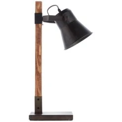 Brilliant Leuchten Plow Tischleuchte Schwarz, Holz dunkel, 1-flammig -Günstiges Tischlampen Geschäft brilliant leuchten plow tischleuchte 82149 46 7