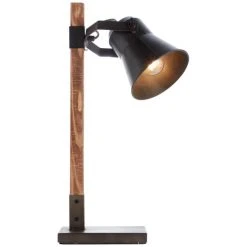Brilliant Leuchten Plow Tischleuchte Schwarz, Holz dunkel, 1-flammig -Günstiges Tischlampen Geschäft brilliant leuchten plow tischleuchte 82149 46 8