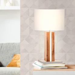 Brilliant Leuchten Brilliant Magnus Tischleuchte Grau, Weiß, Holz dunkel, 1-flammig