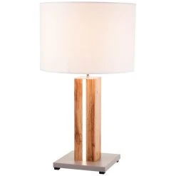 Brilliant Leuchten Brilliant Magnus Tischleuchte Grau, Wei&szlig;, Holz dunkel, 1-flammig -Günstiges Tischlampen Geschäft brilliant magnus tischleuchte g93115 75 5