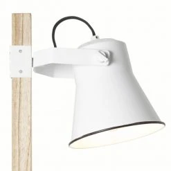 Hofstein Brilliant Plow Tischleuchte Weiß, Holz dunkel, 1-flammig -Günstiges Tischlampen Geschäft brilliant plow tischleuchte 82149 052 12