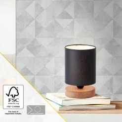 Brilliant Leuchten Brilliant Vonnie Tischleuchte Weiß, Holz hell, 1-flammig