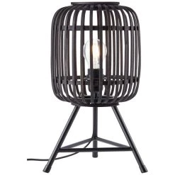 Brilliant Leuchten Brilliant WOODROW Tischleuchte Schwarz, Holz dunkel, 1-flammig