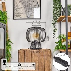 Hofstein Brooker Tischleuchte Schwarz, 1-flammig -Günstiges Tischlampen Geschäft brooker tischleuchte h3609309 3