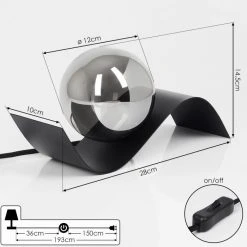 Hofstein Cajoncito Tischleuchte Schwarz, 1-flammig -Günstiges Tischlampen Geschäft cajoncito tischleuchte h3611029 3