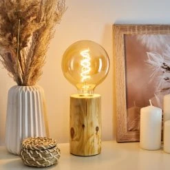 Hofstein Canedo Tischleuchte Braun, 1-flammig