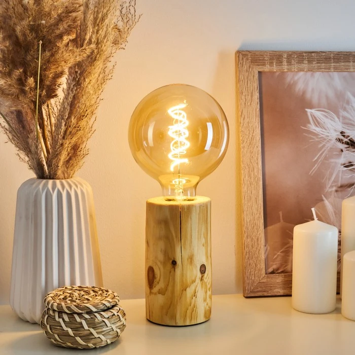 Hofstein Canedo Tischleuchte Braun, 1-flammig 3 Hofstein Canedo Tischleuchte Braun, 1-flammig