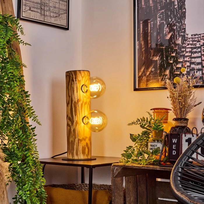 Hofstein Canedo Tischleuchte Schwarz, Naturfarben, 2-flammig 11 Hofstein Canedo Tischleuchte Schwarz, Naturfarben, 2-flammig – Bild 9