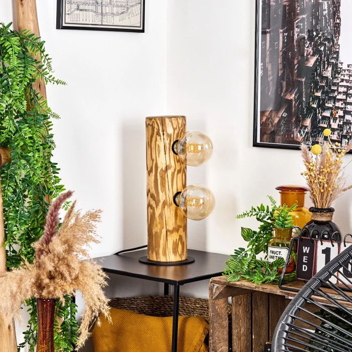 Hofstein Canedo Tischleuchte Schwarz, Naturfarben, 2-flammig 12 Hofstein Canedo Tischleuchte Schwarz, Naturfarben, 2-flammig – Bild 10