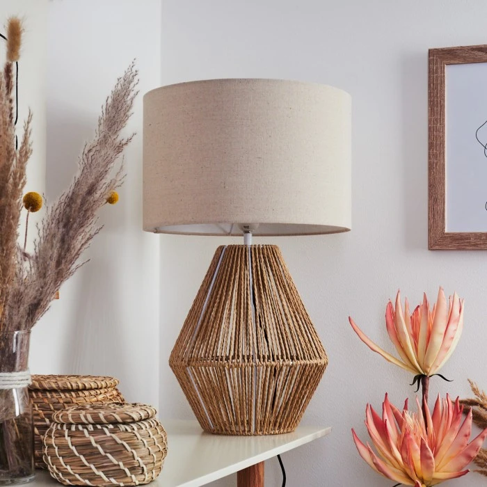 Hofstein Canot Tischleuchte Braun, Naturfarben, 1-flammig 14 Hofstein Canot Tischleuchte Braun, Naturfarben, 1-flammig – Bild 12