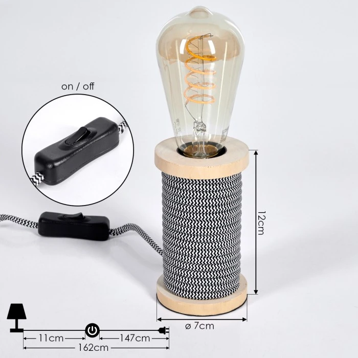 Hofstein Carbonear Tischleuchte Schwarz, Weiß, Naturfarben, 40-flammig 6 Hofstein Carbonear Tischleuchte Schwarz, Weiß, Naturfarben, 40-flammig – Bild 4