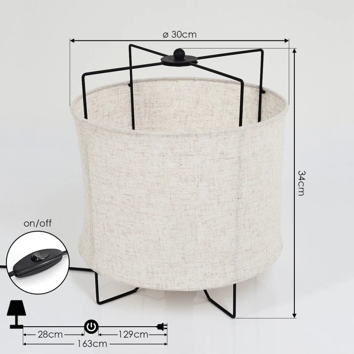 Hofstein Casoie Tischleuchte Schwarz, 1-flammig 6 Hofstein Casoie Tischleuchte Schwarz, 1-flammig – Bild 4